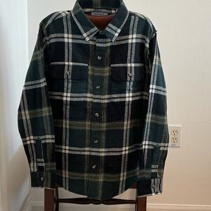 Old Navy Flannel Shirt Green & Black 
Plaid Sz XL